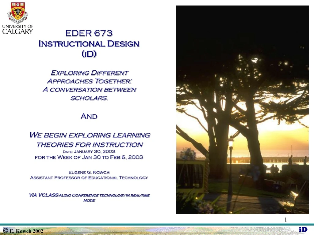 eder 673 instructional design id exploring