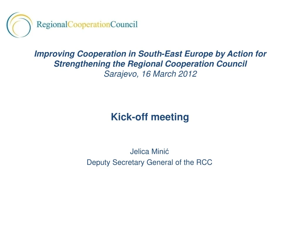 jelica mini deputy secretary general of the rcc