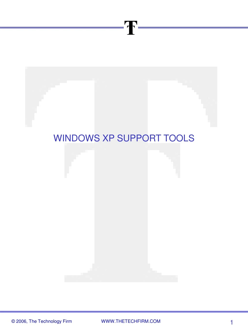 windows xp support tools