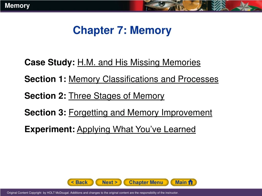 chapter 7 memory case study h m and his missing