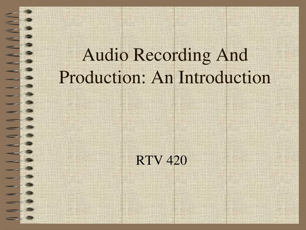 audio recording and production an introduction