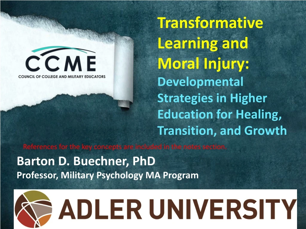 transformative learning and moral injury
