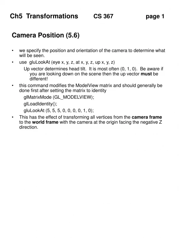 Camera Position (5.6)