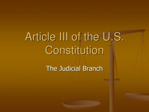 Article III of the U.S. Constitution