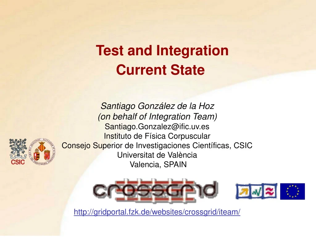 test and integration current state