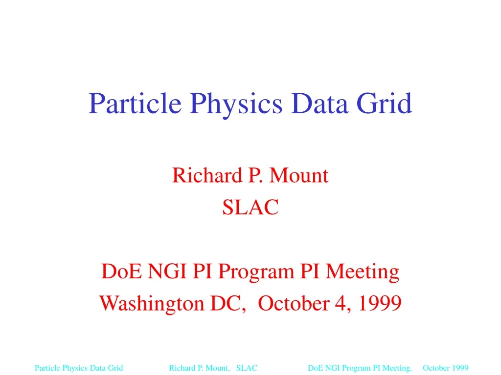 particle physics data grid
