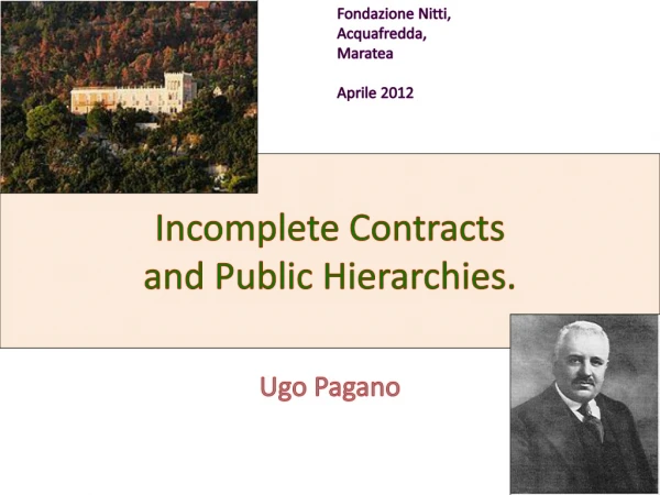 Incomplete  Contracts and Public  Hierarchies .