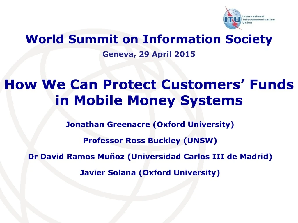 how we can protect customers funds in mobile money systems