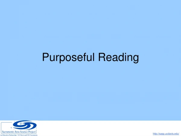 Purposeful Reading