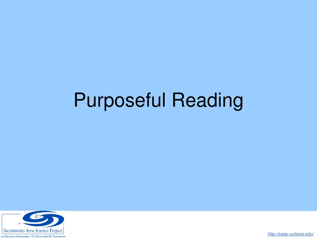 purposeful reading