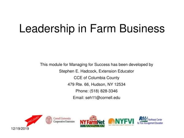 Leadership in Farm Business