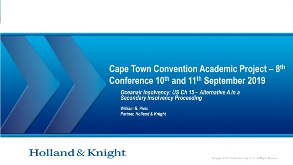 Cape Town Convention Academic Project – 8 th  Conference 10 th  and 11 th  September 2019