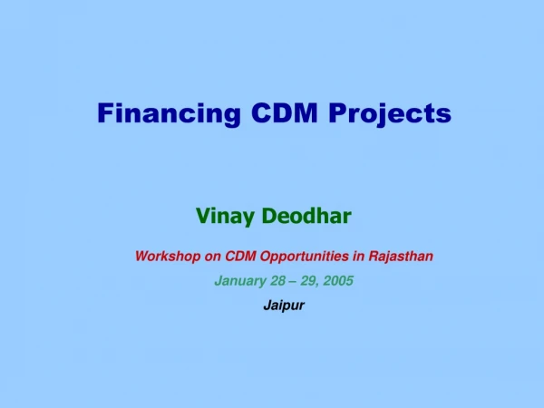 Financing CDM Projects