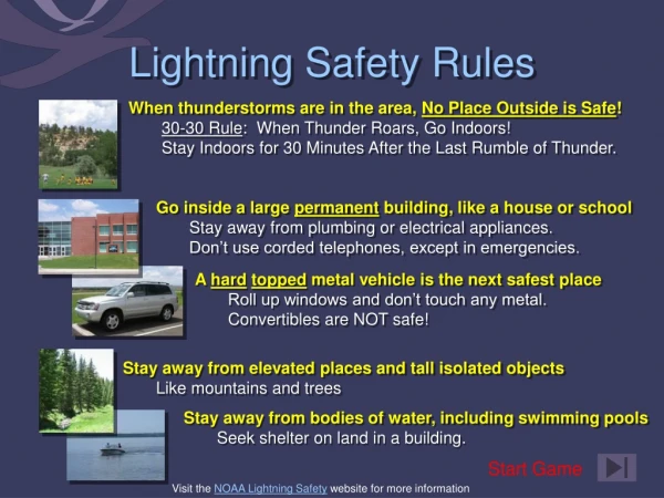 Lightning Safety Rules