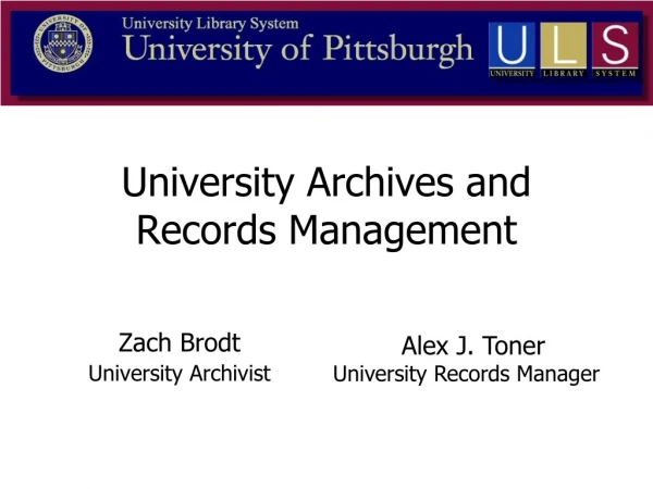 University Archives and Records Management