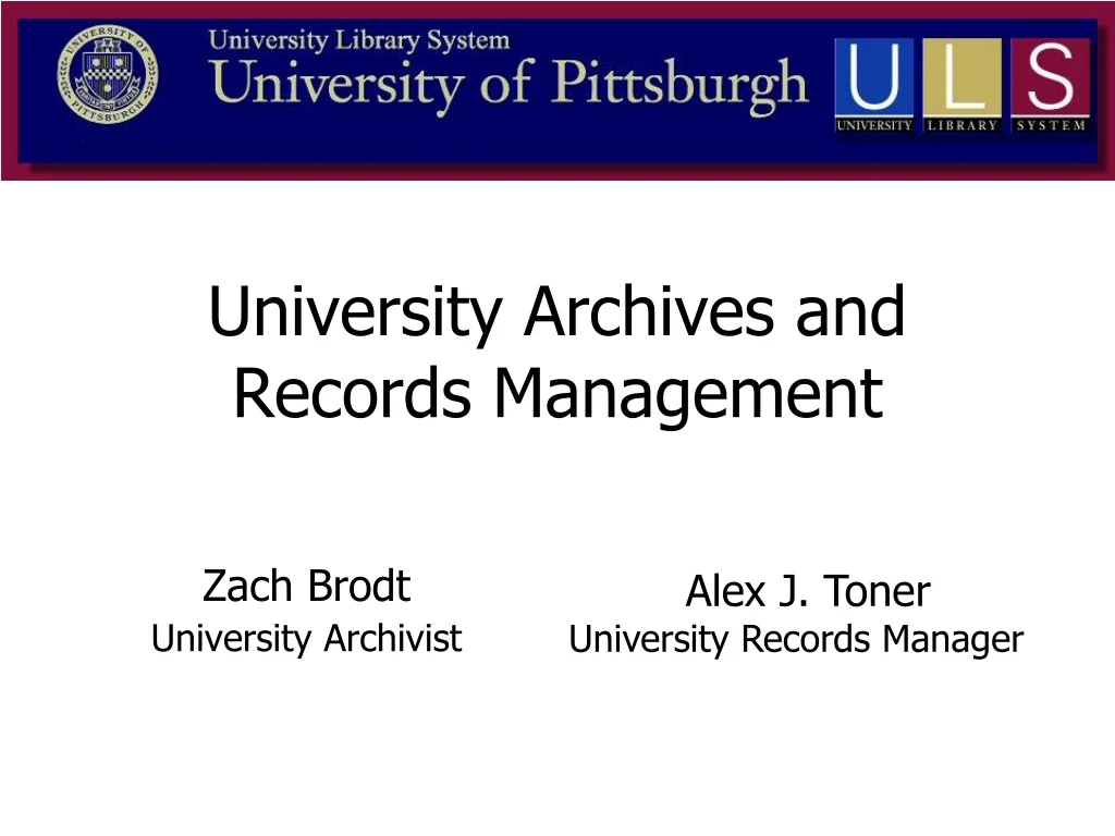 university archives and records management