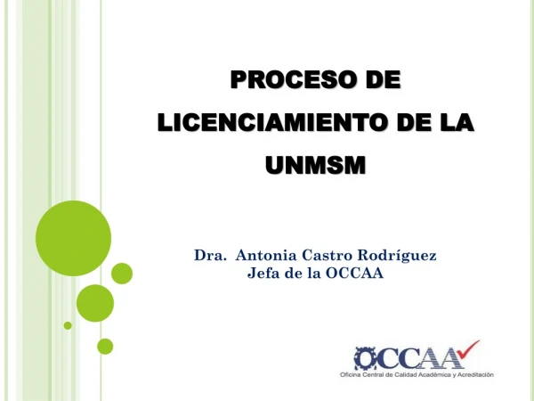 PROCESO  DE LICENCIAMIENTO DE LA UNMSM