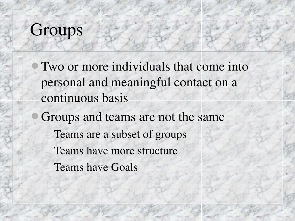 groups