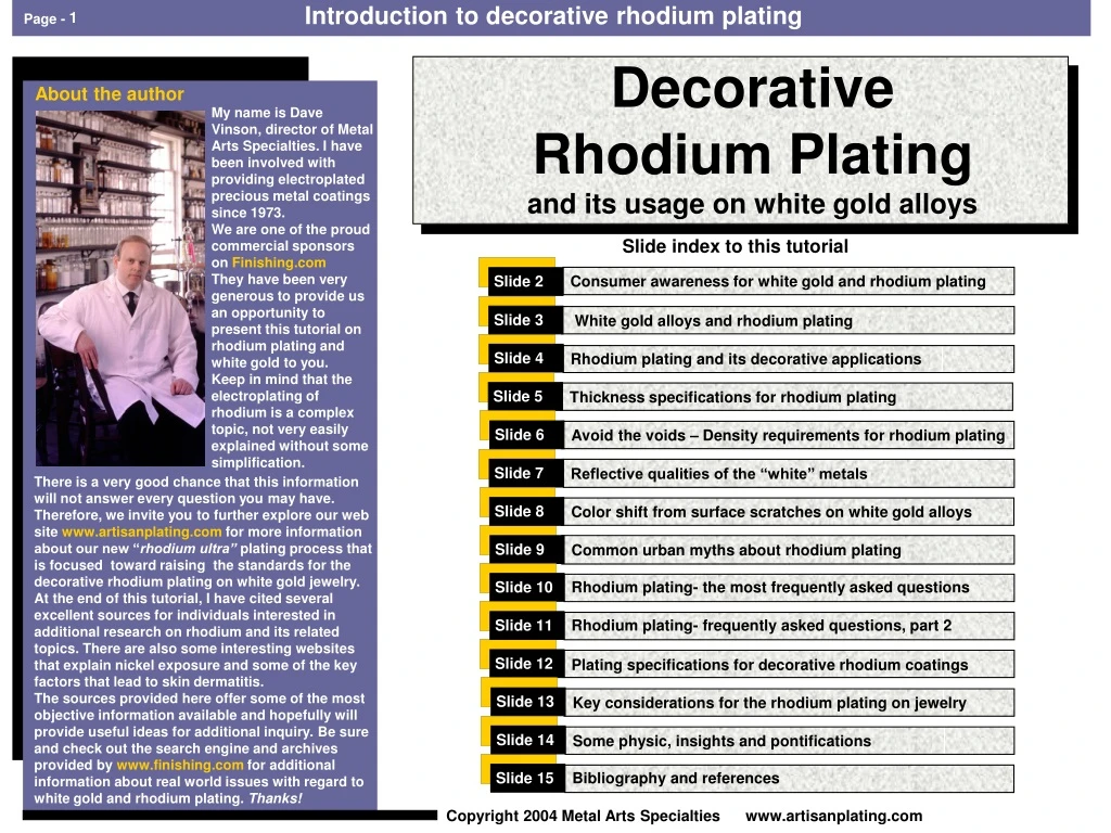 introduction to decorative rhodium plating