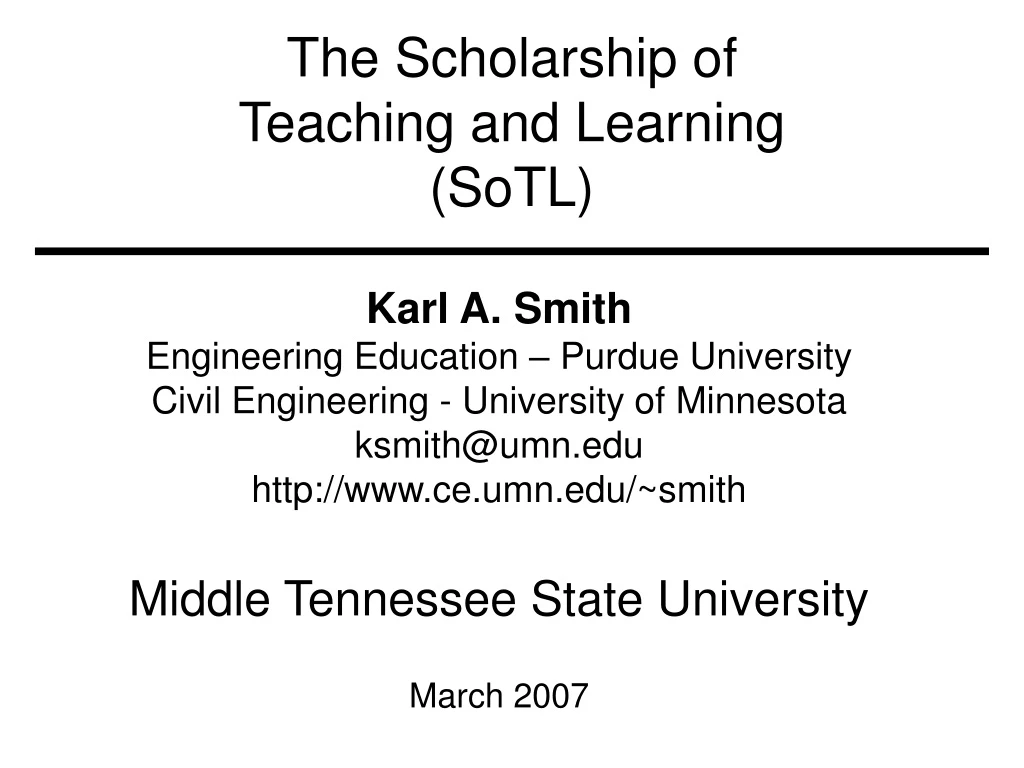 the scholarship of teaching and learning sotl