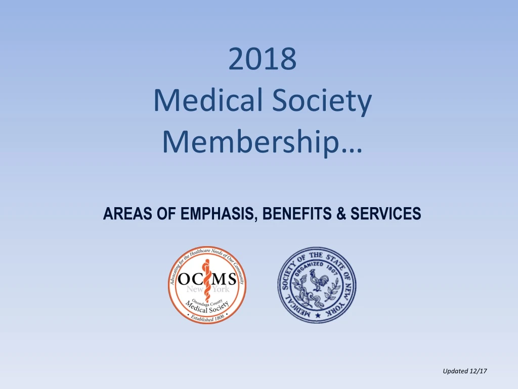 2018 medical society membership areas of emphasis