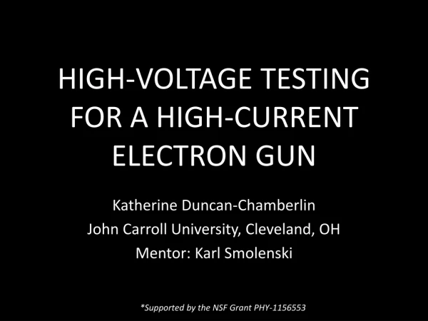 HIGH-VOLTAGE TESTING FOR A HIGH-CURRENT ELECTRON GUN