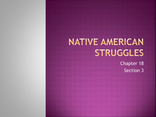 Native American struggles