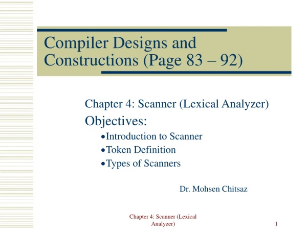 Compiler Designs and Constructions (Page 83 – 92)