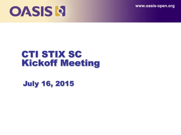 CTI STIX SC Kickoff Meeting