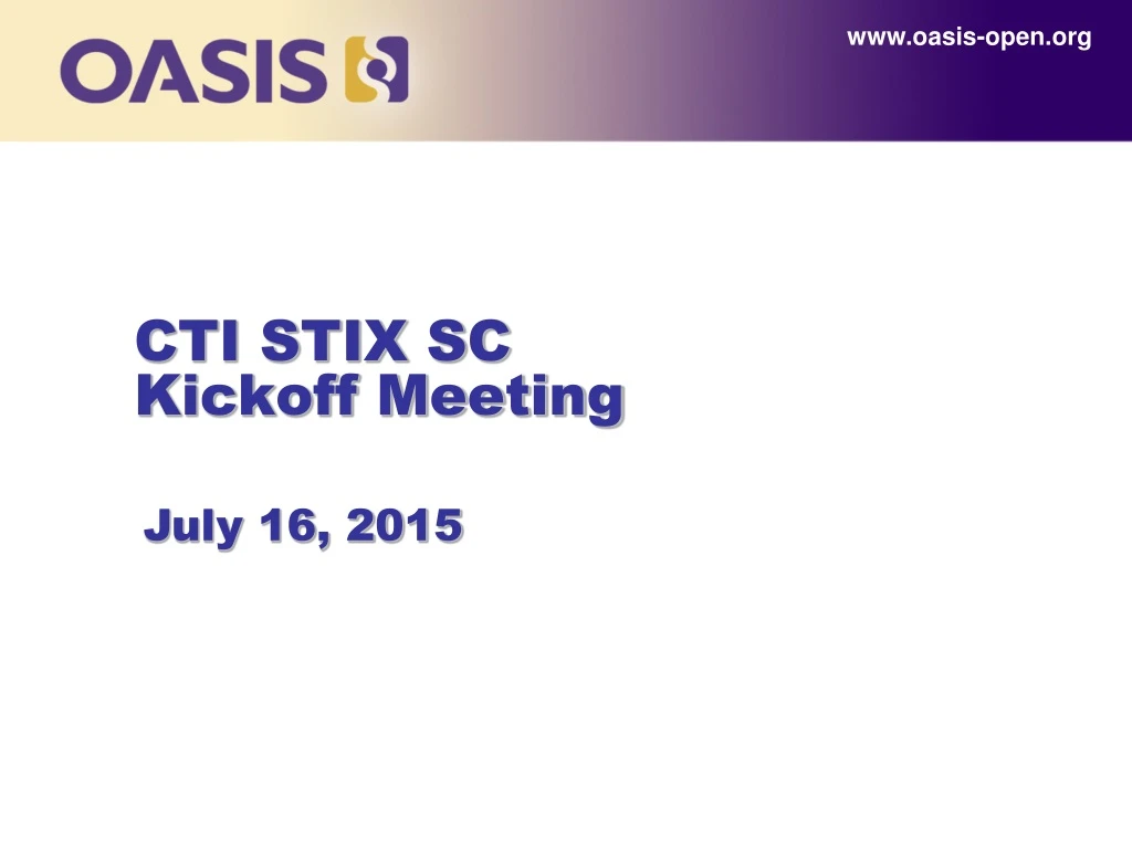 cti stix sc kickoff meeting