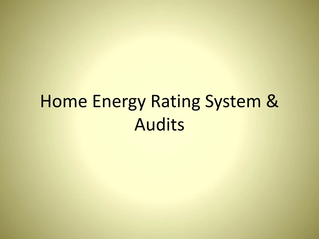 home energy rating system audits