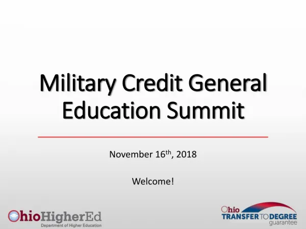Military Credit General Education Summit