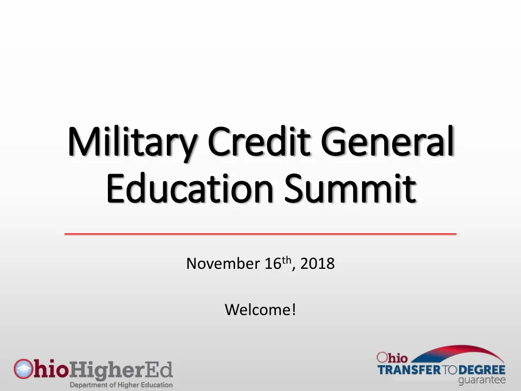 military credit general education summit