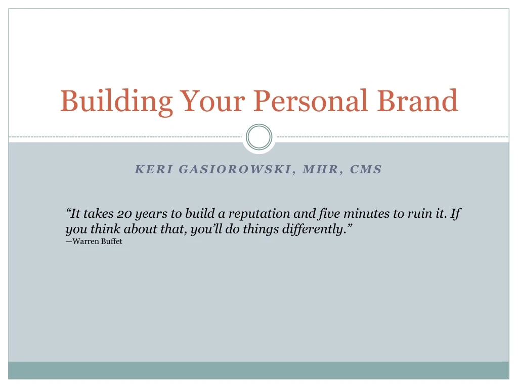 building your personal brand presentation