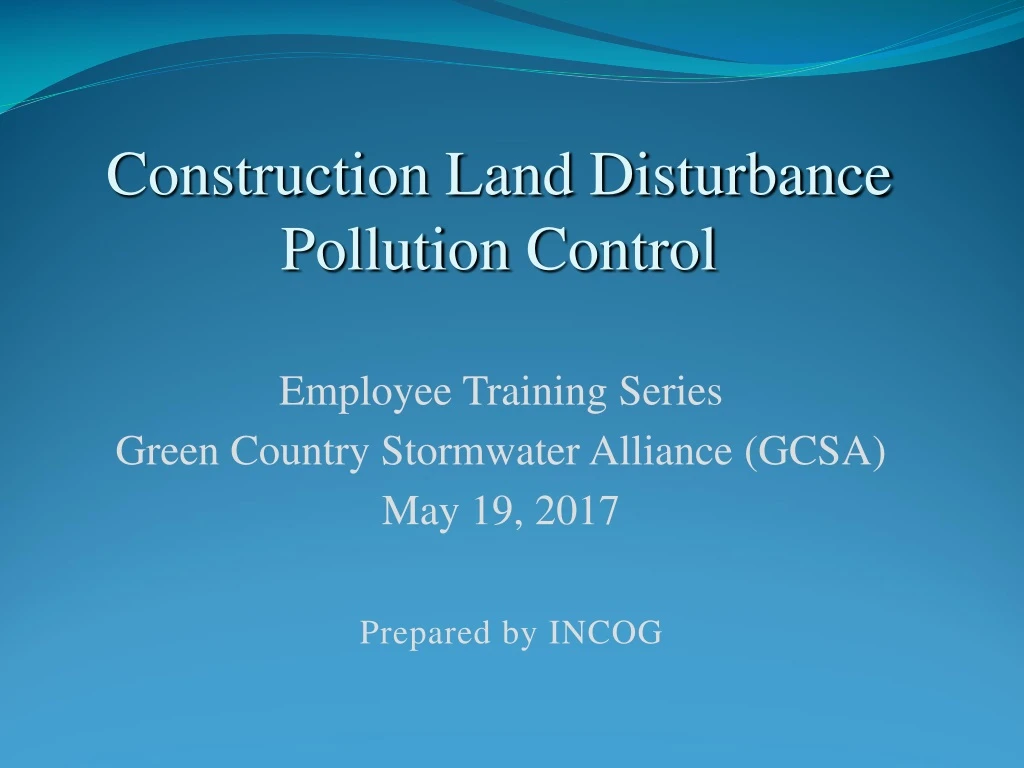 construction land disturbance pollution control