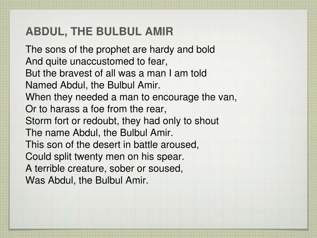 abdul the bulbul amir