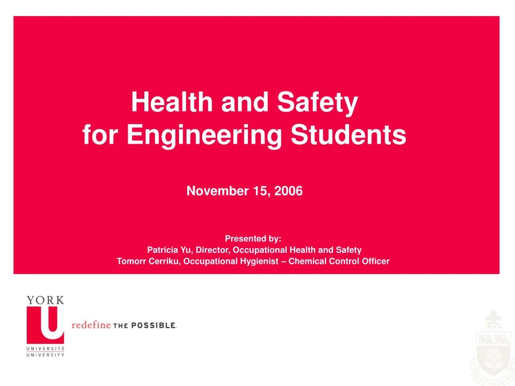 health and safety for engineering students november 15 2006