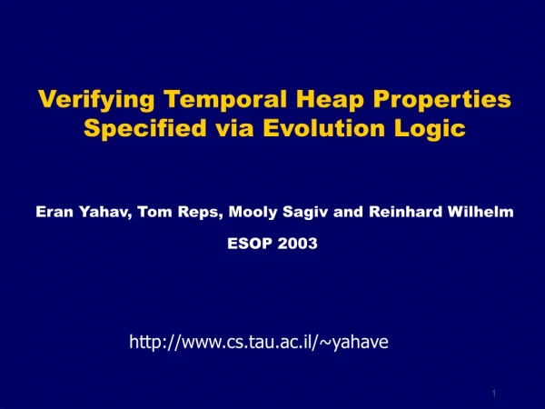 Verifying Temporal Heap Properties  Specified via Evolution Logic