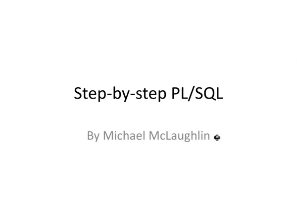Step-by-step PL/SQL