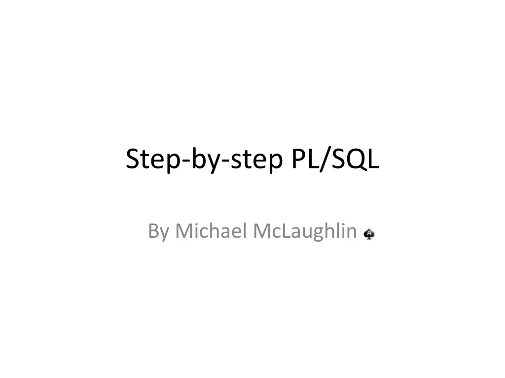 step by step pl sql