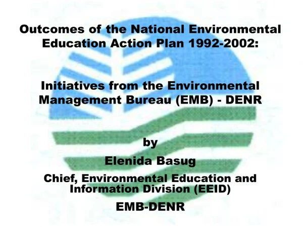 Outcomes of the National Environmental Education Action Plan 1992-2002: