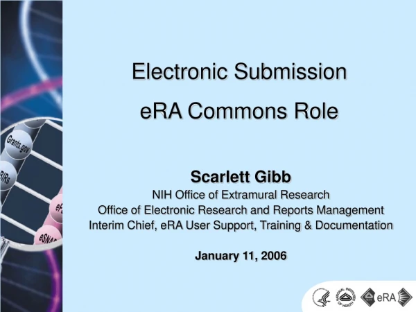 Electronic Submission eRA Commons Role