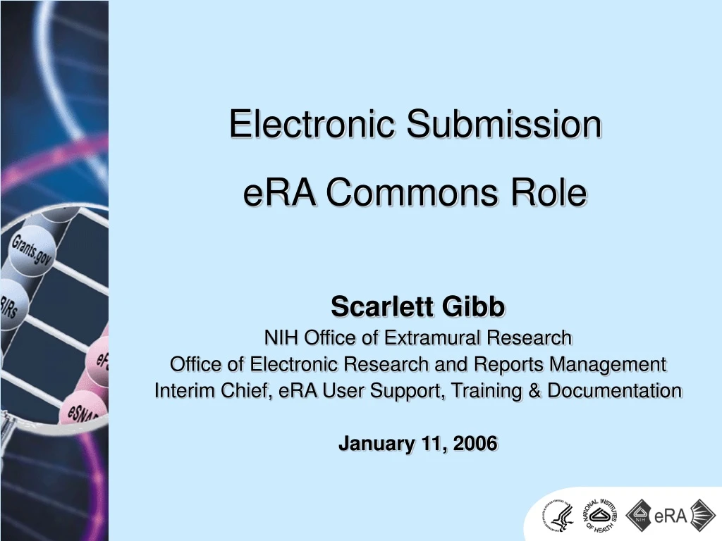 electronic submission era commons role