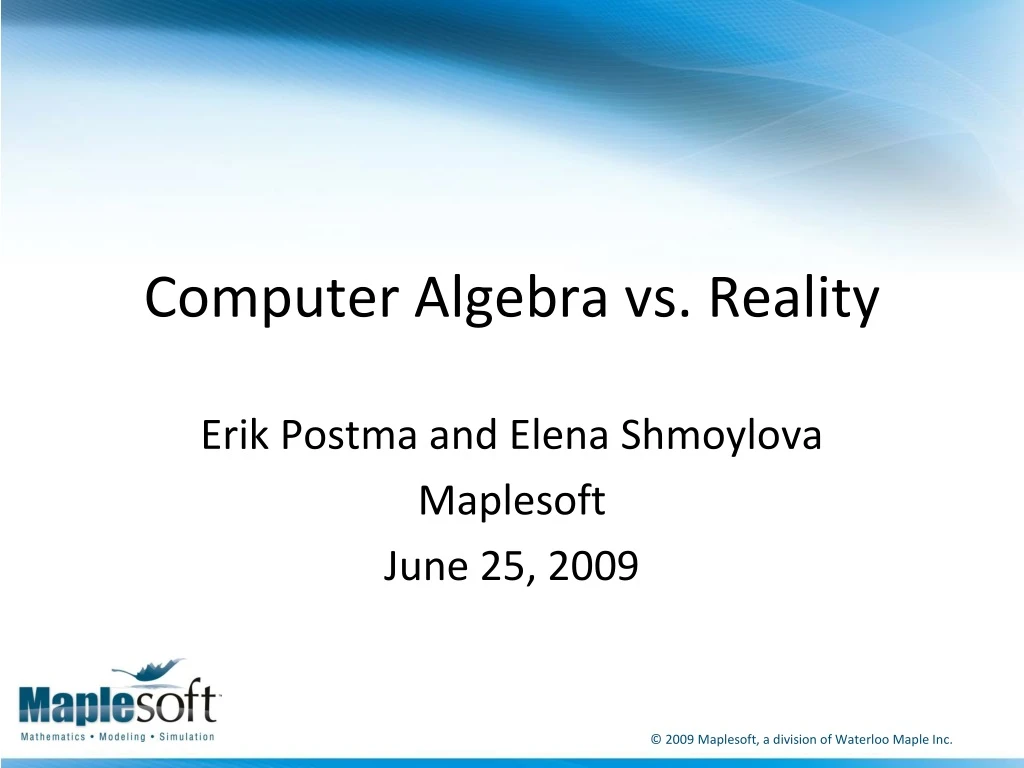 computer algebra vs reality