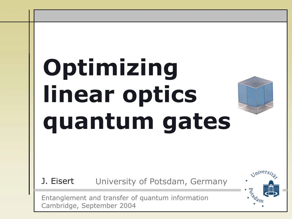 optimizing linear optics quantum gates
