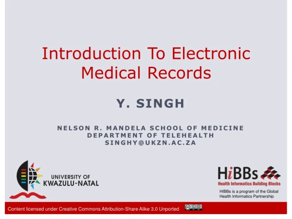 Introduction To Electronic Medical Records