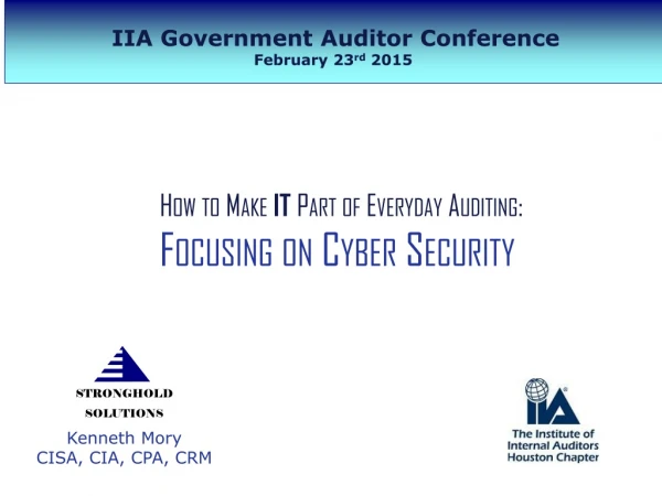 IIA Government Auditor Conference February 23 rd  2015