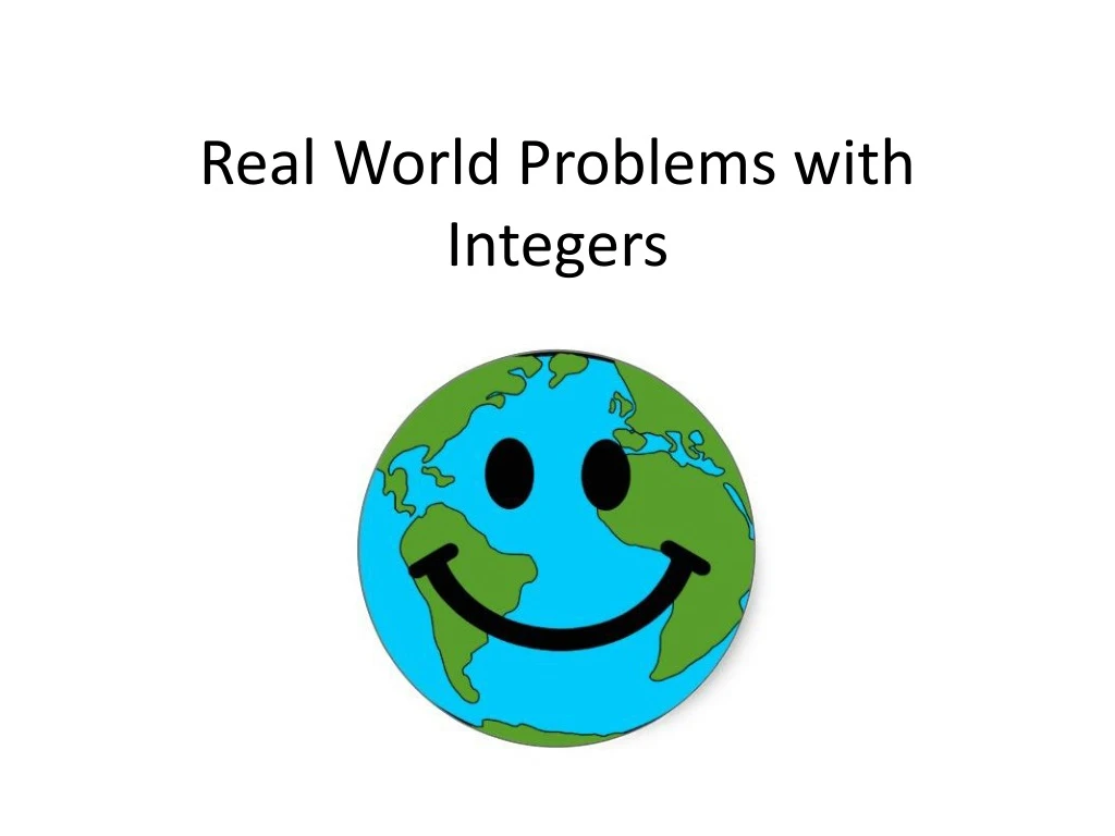 real world problems with integers
