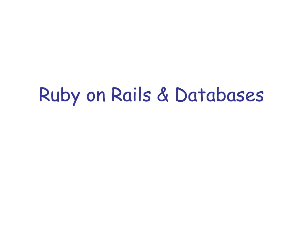 ruby on rails databases