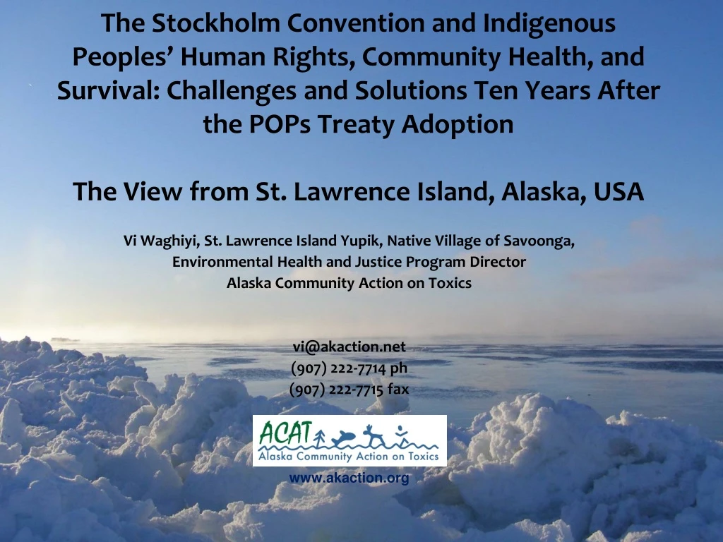 the stockholm convention and indigenous peoples